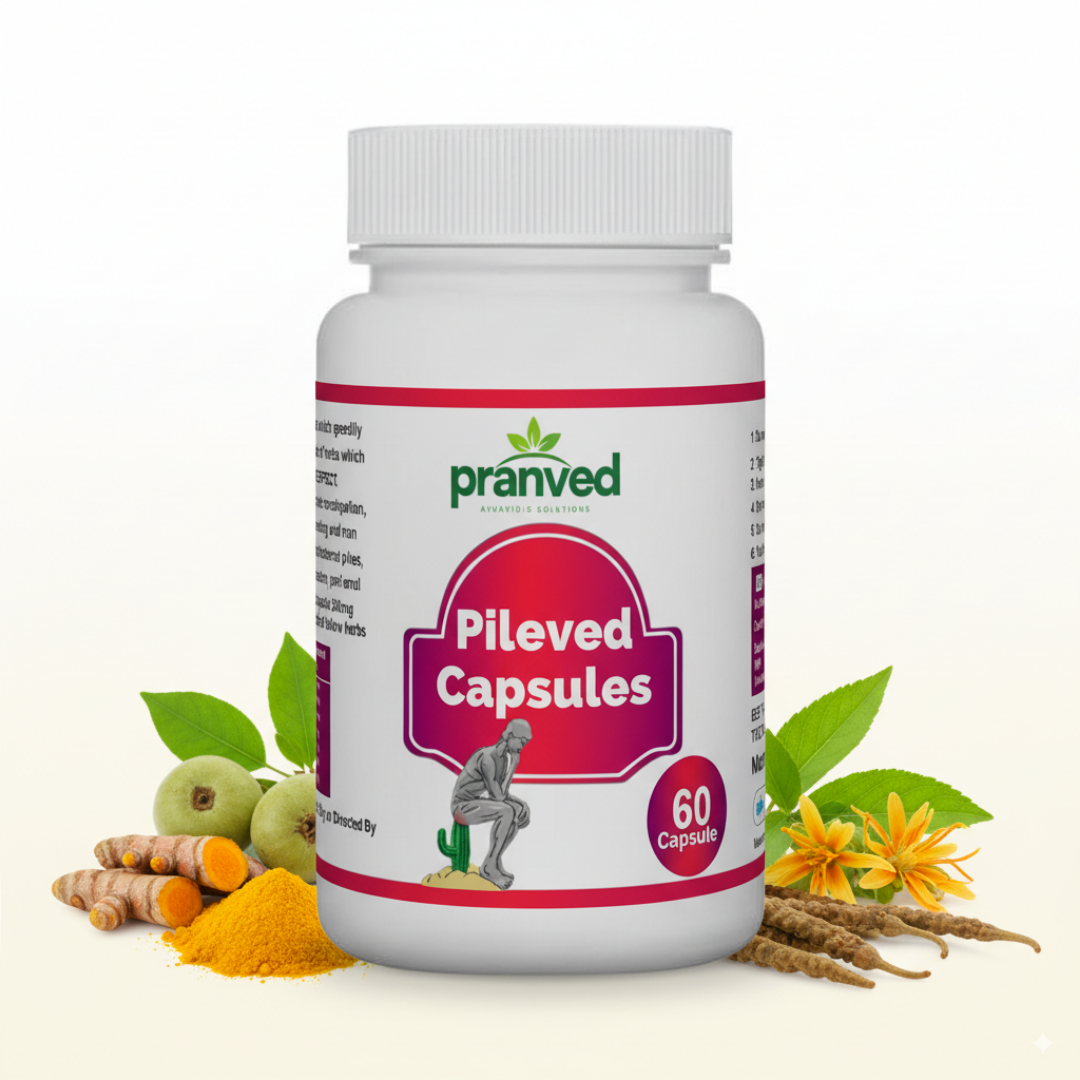 Pileved Herbal Digestive & Gut Relief Capsules | 100% Ayurvedic Formula